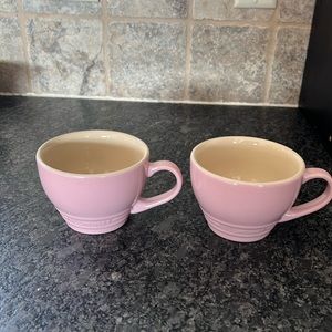 2 La Creuset bistro mug in chiffon pink. New and never used.